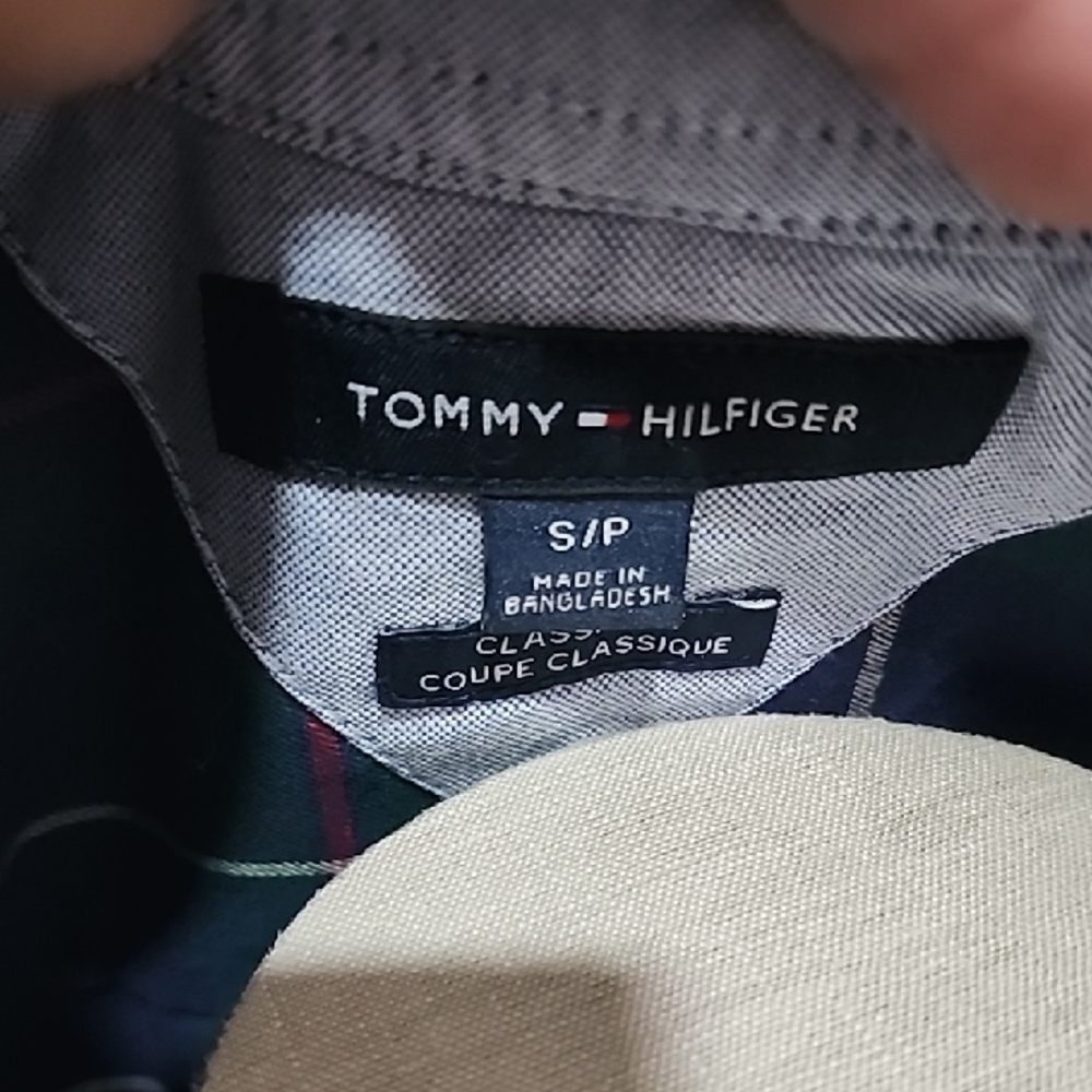 Tommy Hilfiger Navy and Green Checkered Shirt - Picture 2 of 3